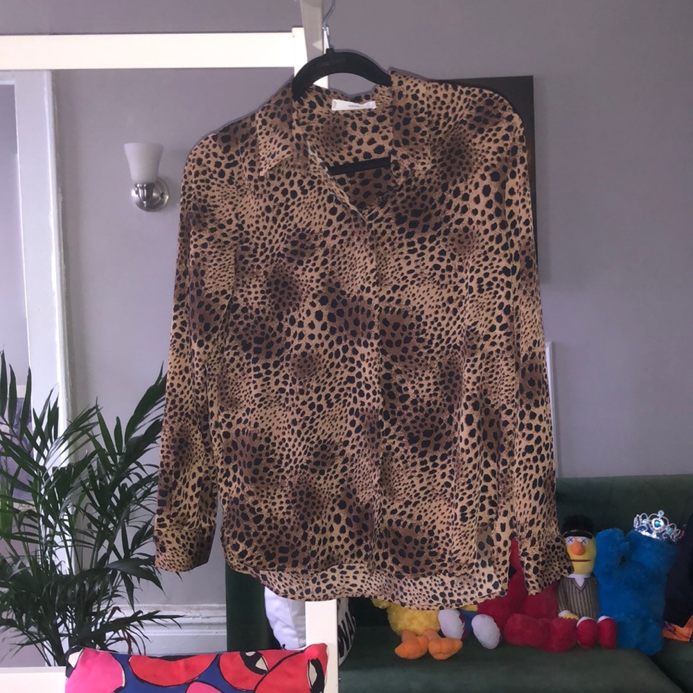 Mng Classic Leopard Print Button Down Woman’s Shi… - image 1